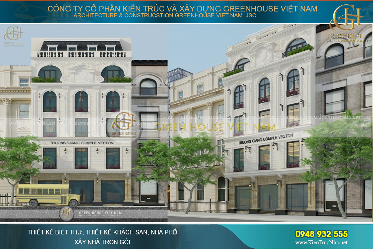 Thiết kế nhà phố tân cổ điển tại Hà Nội - Tòa nhà Trường Giang