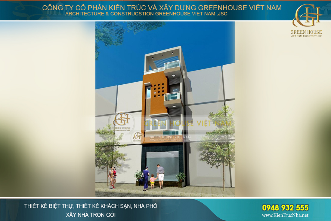 Nhà ống 3 tầng mặt tiền 4m đẹp được thiết kế theo phong cách hiện đại