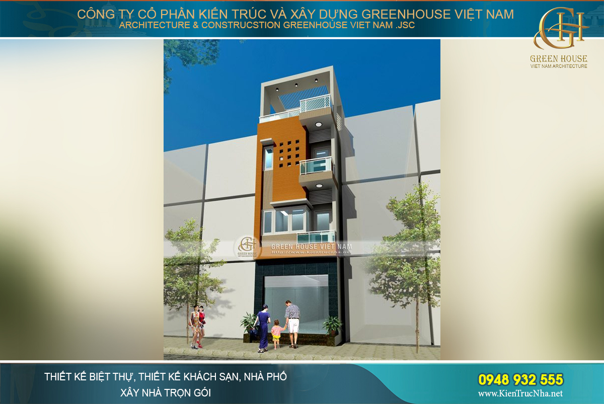 Mẫu nhà ống 4 tầng 3 phòng ngủ mặt tiền 4m hiện đại tại Ninh Bình
