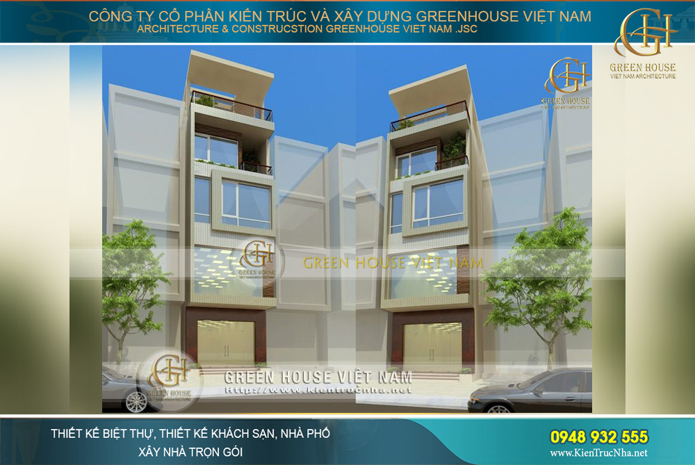 Nhà ống 4 tầng mặt tiền 5m kiến trúc hiện đại tại Bắc Ninh