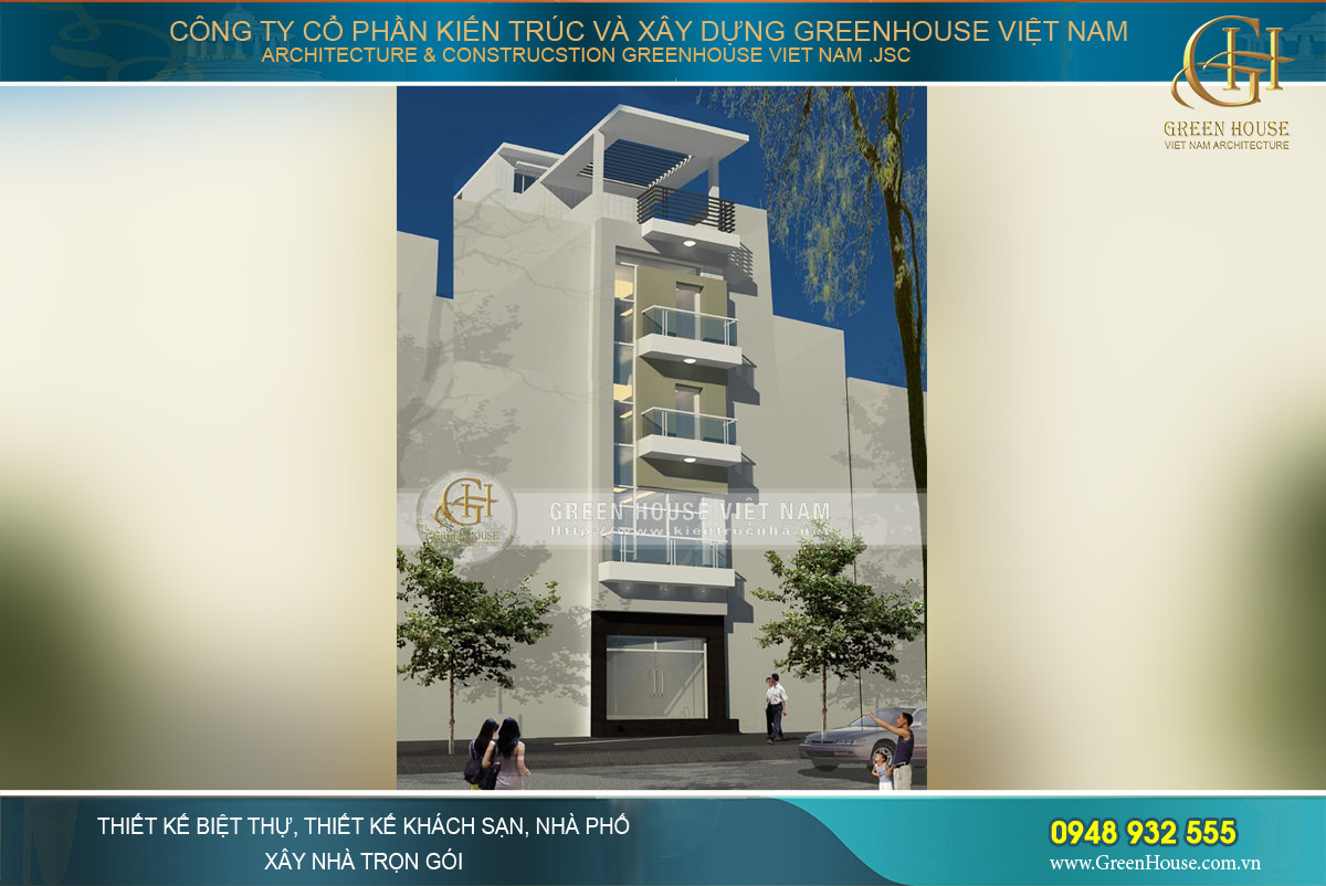 Nhà ống 5 tầng mặt tiền 4m rưỡi rộng 70m2 tại Bắc Giang