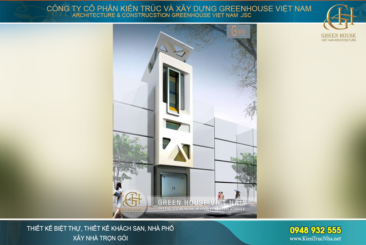 Nhà ống 5 tầng phong cách hiện đại độc đáo tại Bắc Giang
