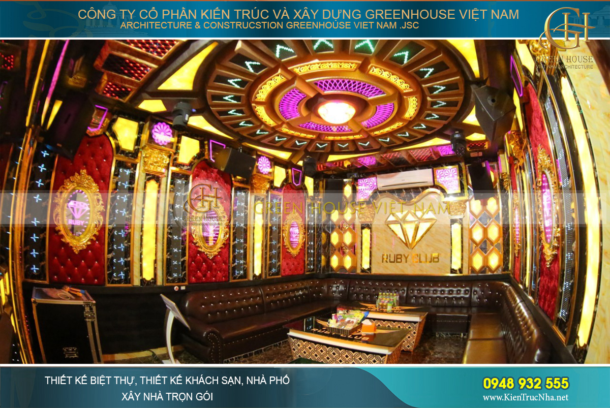 Thiết kế nội thất quán Karaoke RuBy Club sang trọng tại Thái Bình