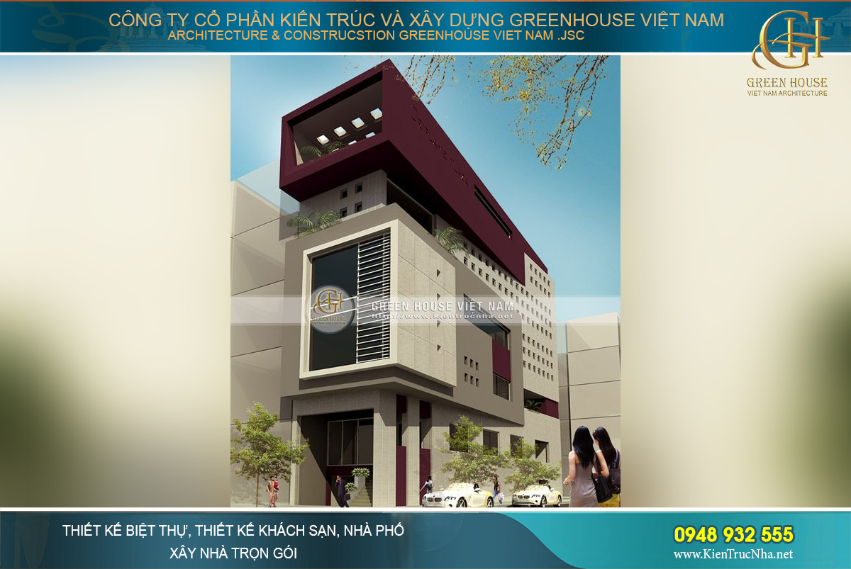 Nhà lô phố 5 tầng diện tích 170m2 (đất hình thang) tại Thái Nguyên