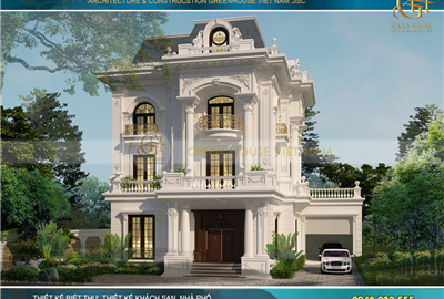 2 phương án thiết kế biệt thự 3 tầng mặt tiền 20m diện tích 400m2