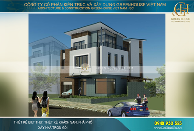Biệt thự 3 tầng mặt tiền 13m rộng 200m2 phong cách hiện đại