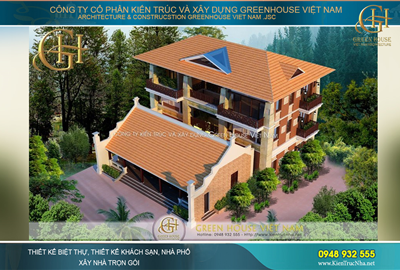 Thiết kế biệt thự 3 tầng hiện đại phong cách Á Đông độc đáo tại Bắc Giang