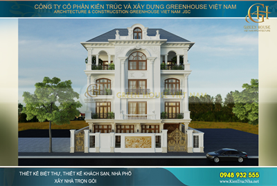 Thiết kế biệt thự sân vườn phong cách tân cổ điển đẹp miễn chê tại Bắc Giang