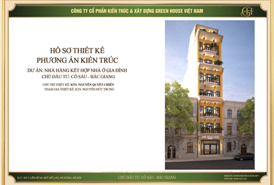 Thiết kế nhà hàng kết hợp nhà ở tân cổ điển sang trọng tại Bắc Giang