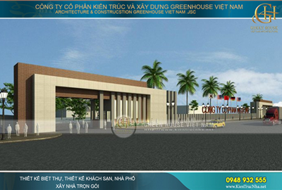 Thiết kế nhà điều hành công ty Taxuco, cổng ra vào xí nghiệp Ngôi sao