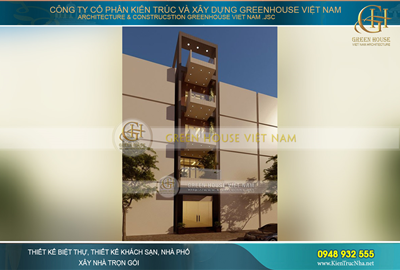 Thiết kế nhà ống 5 tầng mặt tiền 4m đẹp tại Hưng Yên