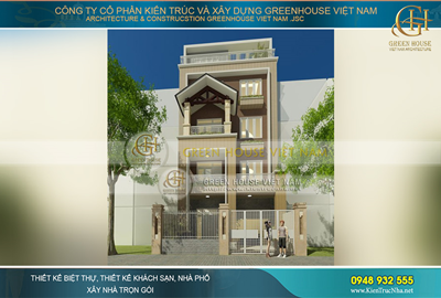 Thiết kế nhà phố 5 tầng mặt tiền rộng 8m đẹp tại Hà Nội