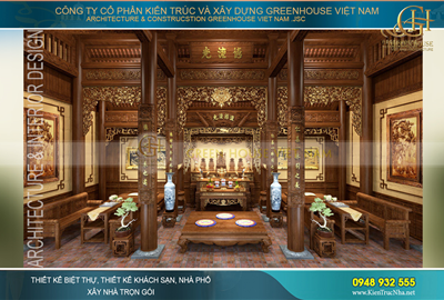 Thiết kế nội thất nhà thờ họ đẹp, bề thế, khang trang tại Hải Phòng