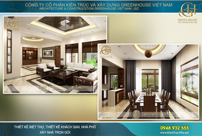 Thiết kế nội thất gỗ hiện đại, sang trọng cho biệt thự phố 4 tầng tại Hà Nội