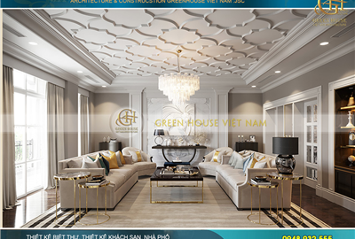 Thiết kế nội thất biệt thự phố tân cổ điển 5 tầng tráng lệ, đẳng cấp nhất tại Hà Nội