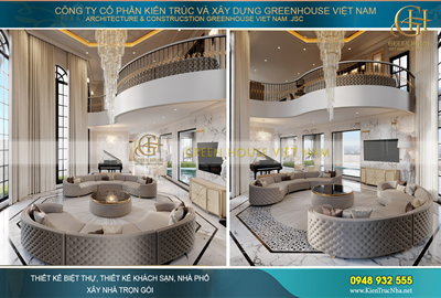 Thiết kế nội thất biệt thự tân cổ điển Vinhomes Hà Nội: Sa hoa, tráng lệ, đẳng cấp châu Âu