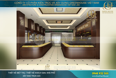 Thiết kế nội thất cửa hàng vàng bạc Ngọc Hải tại Bắc Giang – CĐT Anh Hải