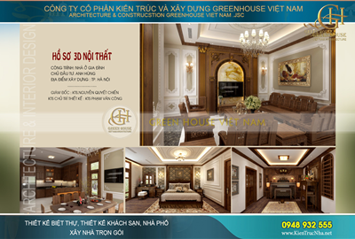 Thiết kế nội thất nhà phố 3 tầng phong cách tân cổ điển đẹp hoàn mỹ tại Hà Nội – CĐT Anh Hùng