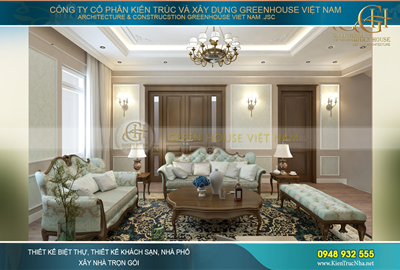 Thiết kế nội thất biệt thự tân cổ điển 3 tầng sang trọng tại Bắc Giang