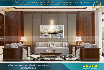 Thiết kế biệt thự phố 5 tầng với nội thất gỗ phong cách hiện đại tại Bắc Giang