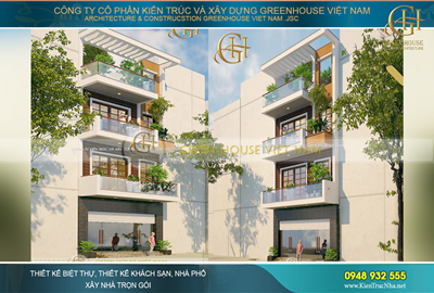 Thiết kế nhà lô phố 4 tầng phong cách hiện đại tại Bắc Giang