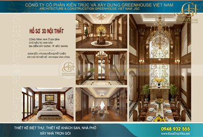 Thiết kế nội thất biệt thự tân cổ điển đẹp đẳng cấp hoàng gia tại Bắc Giang