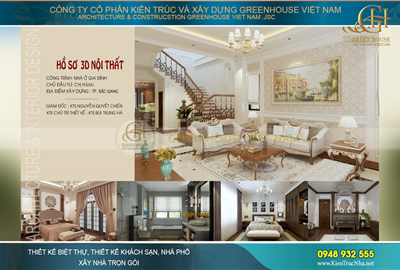 Thiết kế nội thất tân cổ điển cho nhà phố 4 tầng sang trọng tại Bắc Giang