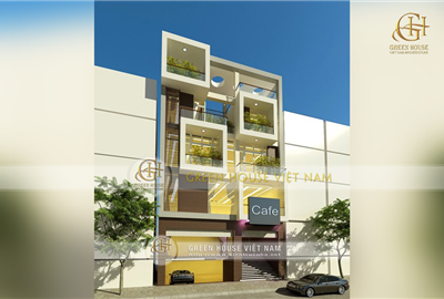Nhà phố 4 tầng mặt tiền 12m sâu 18m kinh doanh cafe đẹp và sang trọng