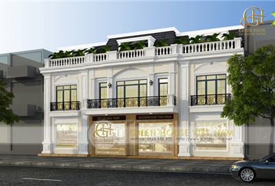 Thiết kế nhà ở kết hợp làm văn phòng, showroom sang trọng