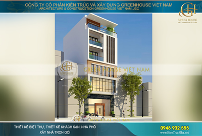 Thiết kế nhà phố 6 tầng kết hợp làm kinh doanh tại Bắc Giang – CĐT Anh Tiến