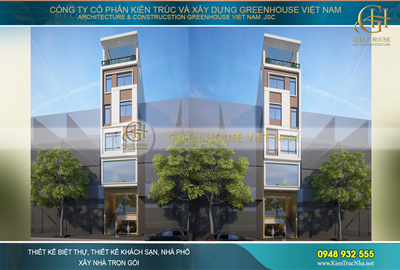 Thiết kế nhà ống 6 tầng đẹp hiện đại kết hợp kinh doanh tại Hà Nội – CĐT Anh Tú