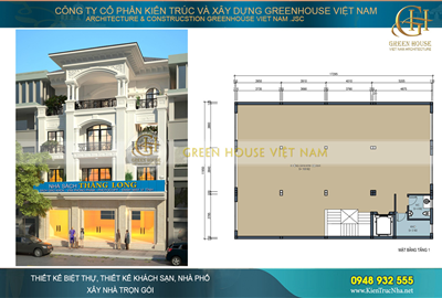 Thiết kế nhà phố kết hợp kinh doanh nhà sách 4 tầng tại Hà Nội