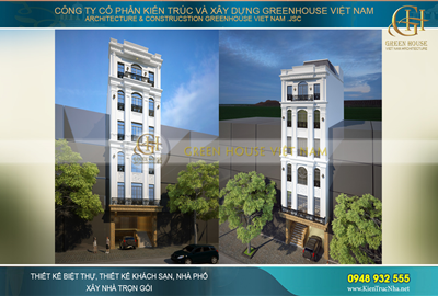 Thiết kế nhà phố tân cổ điển 6 tầng kết hợp kinh doanh đẹp sang trọng tại Hà Nam – CĐT Anh Thuyết