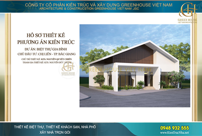 Thiết kế biệt thự 1 tầng kiến trúc hiện đại đẹp mê ly tại Bắc Giang