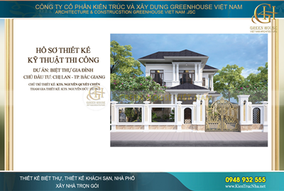 Thiết kế biệt thự 2 tầng tân cổ điển đẹp cuốn hút tại Bắc Giang