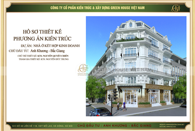 Thiết kế nhà ở kết hợp kinh doanh 5 tầng đẹp sang trọng tại Bắc Giang - CĐT Anh Khương