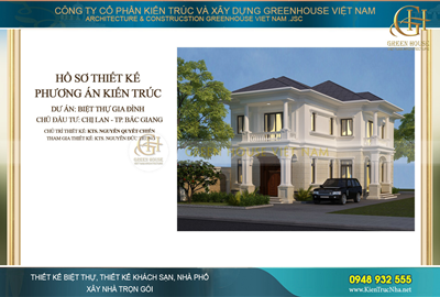 Thiết kế biệt thự tân cổ điển 2 tầng đơn giản nhưng tinh tế tại Bắc Giang