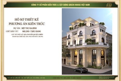 Thiết kế biệt thự tân cổ điển 5 tầng đẹp tại Bắc Giang - CĐT Mr. Linh