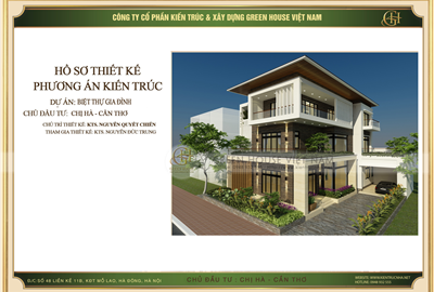 Thiết kế biệt thự 3 tầng phong cách hiện đại tại Cần Thơ - CĐT chị Hà