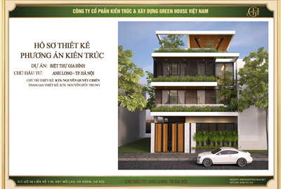 Thiết kế biệt thự hiện đại 4 tầng độc đáo tại Hà Nội - CĐT Anh Long