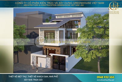 Thiết kế nhà phố 3 tầng mặt tiền 10m đa năng