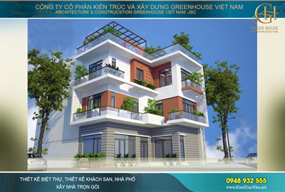 Mẫu thiết kế nhà phố hiện đại 4 tầng mặt tiền 8m