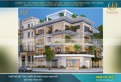 Mẫu nhà phố hiện đại 4 tầng  3 mặt tiền đẹp lãng mạn nhất