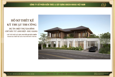 Thiết kế, xây dựng mẫu biệt thự 2 tầng tại Bắc Giang- CĐT Anh Hiệp