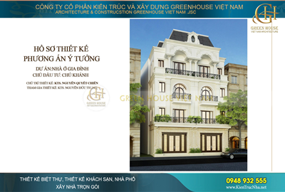Thiết kế nhà phố song lập 4 tầng mặt tiền 12m tại Hải Phòng