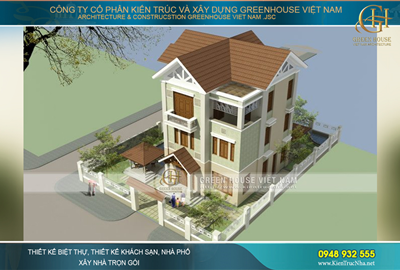 Biệt thự 3 tầng phong cách tân cổ điển hiện đại nhẹ nhàng