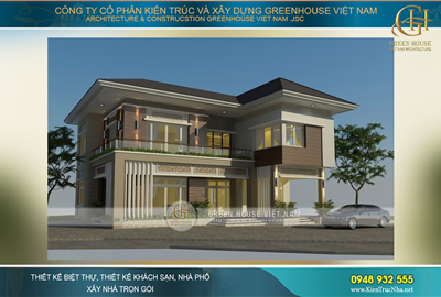 Thiết kế biệt thự phố 2 tầng diện tích 190m2 đẹp tại Bắc Giang