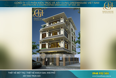 Biệt thự phố 4 tầng rộng 200m2 phong cách hiện đại đẹp