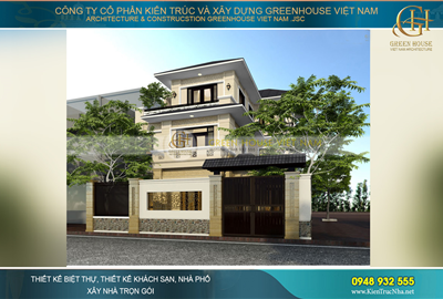 Thiết kế cải tạo biệt thự 3 tầng hiện đại hình chữ L đẹp tại Hà Nội