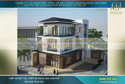 Thiết kế biệt thự phố hiện đại 3 tầng đẹp hoàn mỹ tại Hà Nội